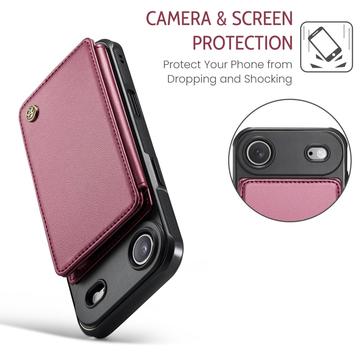 iPhone Air Caseme C22-etui RFID-kortpung - rød
