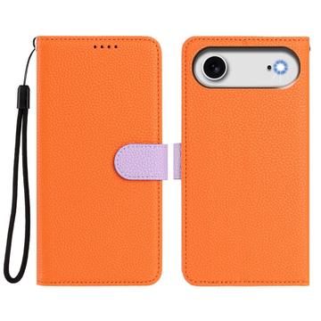 iPhone Air aftageligt pungetui med MagSafe, RFID-beskyttelse og håndrem - orange / lilla