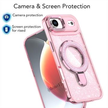 iPhone Air Glitter Hybrid Cover med Kickstand - MagSafe-kompatibel - Pink