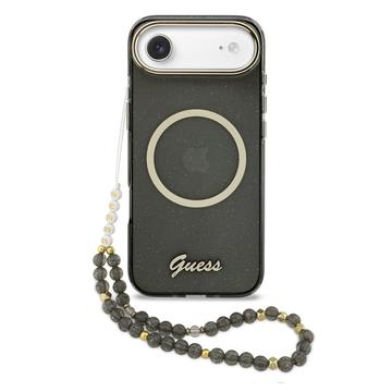 iPhone Air Guess IML Glitter Script Rem Cover - MagSafe-kompatibelt - Sort
