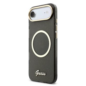iPhone Air Guess IML Glitter Script Rem Cover - MagSafe-kompatibelt - Sort