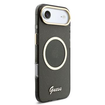 iPhone Air Guess IML Glitter Script Rem Cover - MagSafe-kompatibelt - Sort