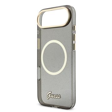 iPhone Air Guess IML Glitter Script Rem Cover - MagSafe-kompatibelt - Sort