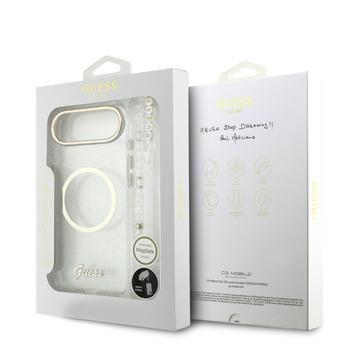 iPhone Air Guess IML Glitter Script Rem Cover - MagSafe-kompatibel - Gennemsigtig