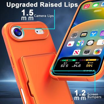 iPhone Air Hybrid Cover med Spejl og Kortholder - Orange