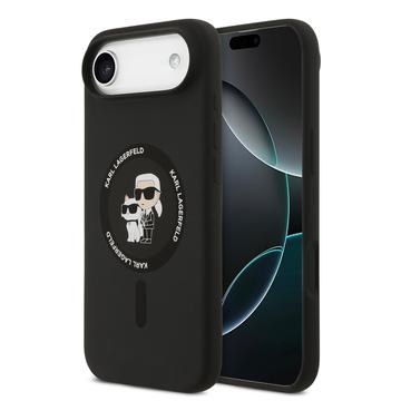 iPhone Air Karl Lagerfeld Karl and Choupette MagSafe Cover i flydende silikone - Sort
