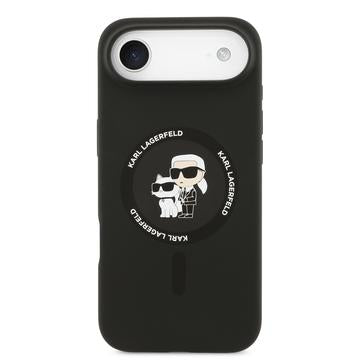 iPhone Air Karl Lagerfeld Karl and Choupette MagSafe Cover i flydende silikone - Sort