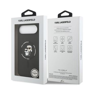 iPhone Air Karl Lagerfeld Karl and Choupette MagSafe Cover i flydende silikone - Sort
