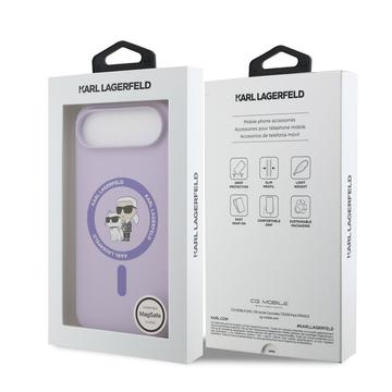 iPhone Air Karl Lagerfeld Karl and Choupette MagSafe Cover i flydende silikone - Lilla