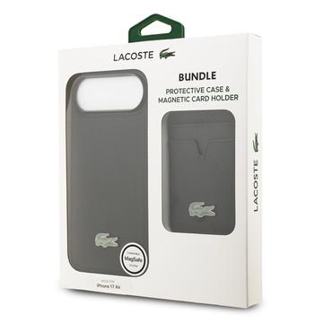 iPhone Air Lacoste Iconic Petit Pique MagSafe cover og magnetisk kortholder - Sort