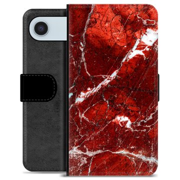 iPhone Air Premium Flip Cover med Pung - Rød Marmor