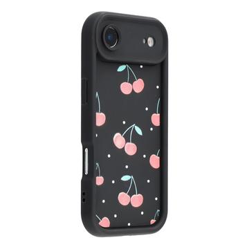 iPhone Air Stilfuldt stødsikkert TPU cover med forhøjede kanter - sort / Kirsebær