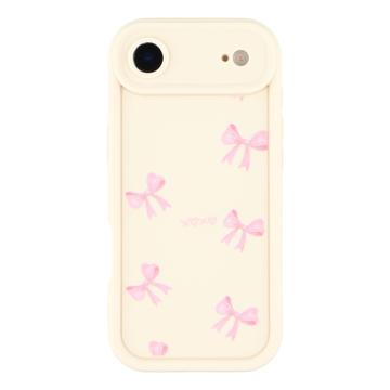 iPhone Air Stilfuldt stødsikkert TPU cover med forhøjede kanter - hvid / sløjfe