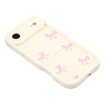 iPhone Air Stilfuldt stødsikkert TPU cover med forhøjede kanter - hvid / sløjfe