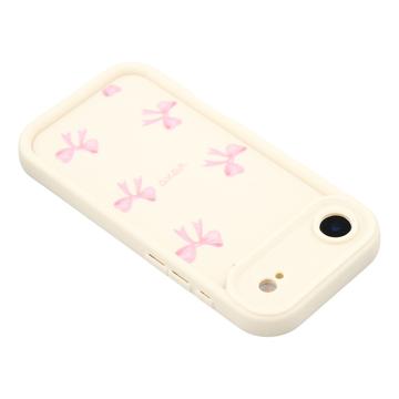 iPhone Air Stilfuldt stødsikkert TPU cover med forhøjede kanter - hvid / sløjfe