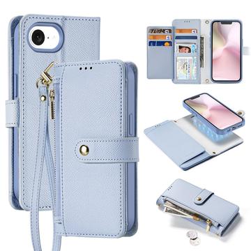 iPhone 16e/17e Dux Ducis Lawa Pung læderetui m. magnetisk cover - babyblå