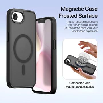 iPhone 16e/17e Dux Ducis Lawa Pung læderetui med magnetisk låg - sort