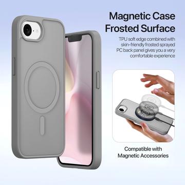 iPhone 16e/17e Dux Ducis Lawa Pung læderetui med magnetisk låg - grå
