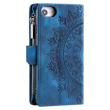 iPhone 16e/17e Mandala Series Etui med Pung - Blå