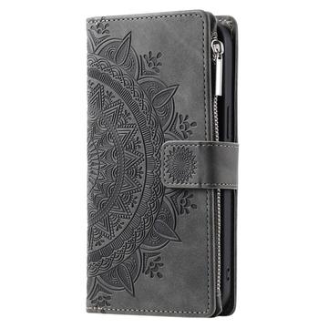 iPhone 16e/17e Mandala Series Etui med Pung - Grå