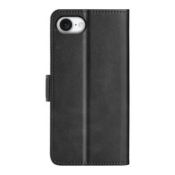 iPhone 16e/17e tegnebogsetui med magnetisk lukning - kalvetekstur - sort