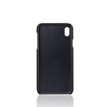 iPhone XR KSQ Belagt Plastikcover med Kortlommer - Sort