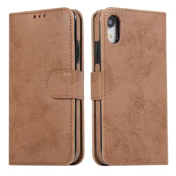 iPhone XR Vintage 2-i-1-pungetui med aftageligt låg - brun
