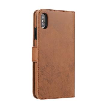 iPhone XS Max Vintage 2-i-1-pungetui med aftageligt låg - brun