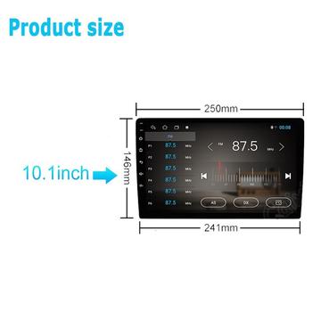 10-tommers Bluetooth-bilstereo med GPS-navigation og Android 13 - 2GB RAM/32GB ROM