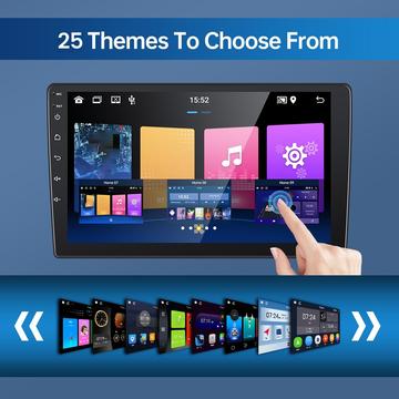 10-tommers Bluetooth-bilstereo med GPS-navigation og Android 13 - 2GB RAM/32GB ROM