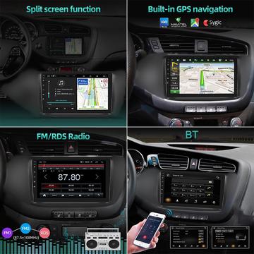 10-tommers Bluetooth-bilstereo med GPS-navigation og Android 13 - 2GB RAM/32GB ROM