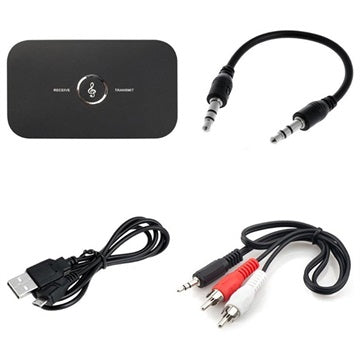 2-i-1 Bluetooth 5.0 Audio Transmitter / Modtager B6 - Sort