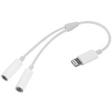 2-i-1 Lightning / 3,5 mm Hovedtelefon Jack Adapter MH027 - Hvid