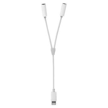 2-i-1 Lightning / 3,5 mm Hovedtelefon Jack Adapter MH027 - Hvid