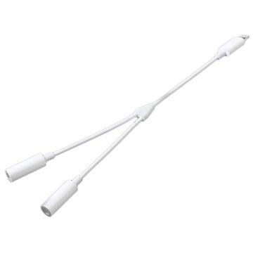 2-i-1 Lightning / 3,5 mm Hovedtelefon Jack Adapter MH027 - Hvid