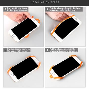 2-i-1 nakkestrop med silikoneetui til smartphone - 6.5" - mørkeblå