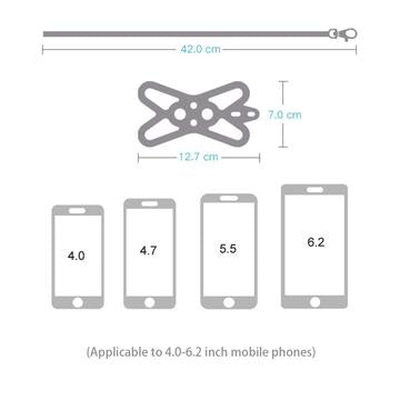 2-i-1 nakkestrop med silikoneetui til smartphone - 6.5" - mørkeblå