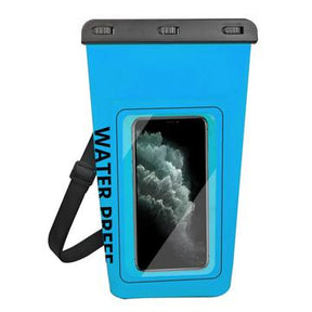 Vandtæt 2L-tørretaske med touch-screen smartphone-pose - blå