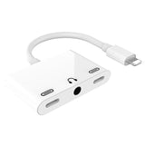 3-i-1 Lightning & 3.5mm Lydadapter - Hvid