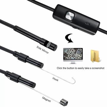 3-i-1 vandtæt 7mm endoskopkamera til mobil - USB, MicroUSB, Type-C - 2m