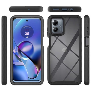 Motorola Moto G54 360 Beskyttelse Cover - Sort / Klar