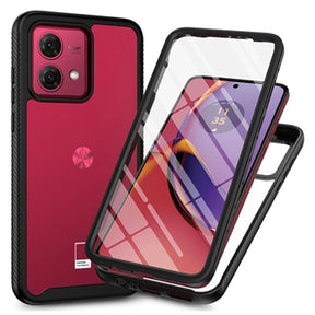Motorola Moto G84 360 Beskyttelse Cover - Sort / Klar