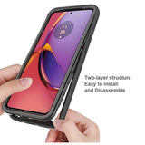 Motorola Moto G84 360 Beskyttelse Cover - Sort / Klar