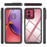 Motorola Moto G84 360 Beskyttelse Cover - Sort / Klar