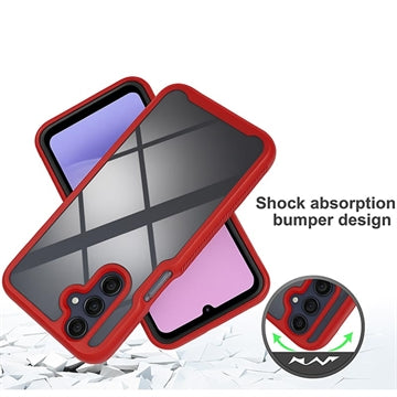 Samsung Galaxy A17 360 Beskyttelse Cover - Rød / Klar