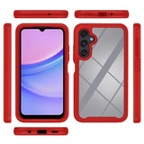 Samsung Galaxy A17 360 Beskyttelse Cover - Rød / Klar