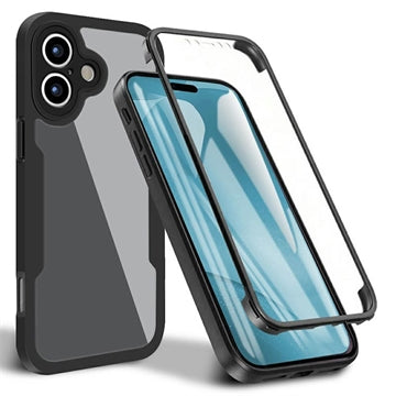 iPhone 17 360 Beskyttelse Cover - Sort / Klar
