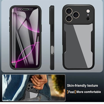 iPhone 17 Pro Max 360 Beskyttelse Cover - Sort / Klar