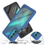 360 Beskyttelse Motorola Edge 20 Cover - Blå / Klar