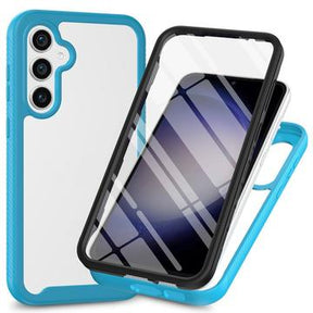 Samsung Galaxy A35 360 Beskyttelse Cover - Babyblå / Gennemsigtig